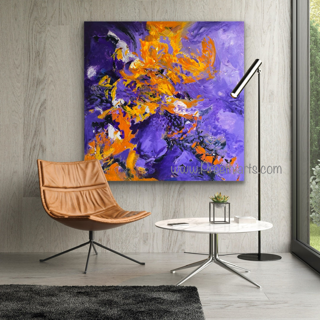 Smokey purple - 48x48 - Abstract painting, Modern Art, Wall art, Canvas painting, Framed art, Minimalist art