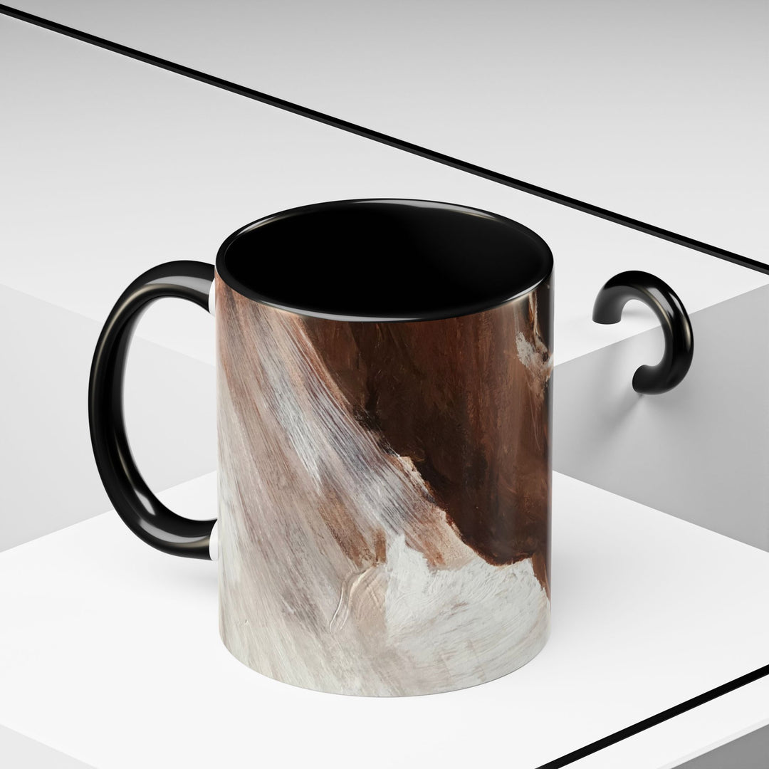 Abstract Earthtone Accent Coffee Mug – Brown & Orange Swirl 11/15oz - Preethi Arts