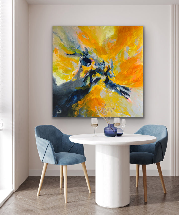 Summertime - 48x48 - Abstract painting, Modern Art, Wall art, Canvas painting, Framed art, Minimalist art