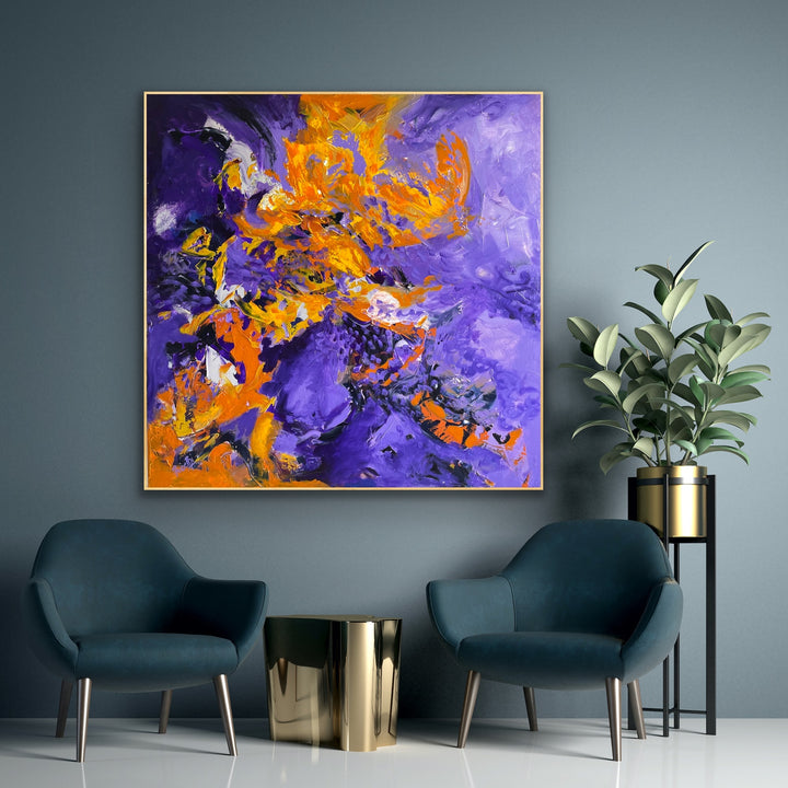 Smokey purple - 48x48 - Abstract painting, Modern Art, Wall art, Canvas painting, Framed art, Minimalist art