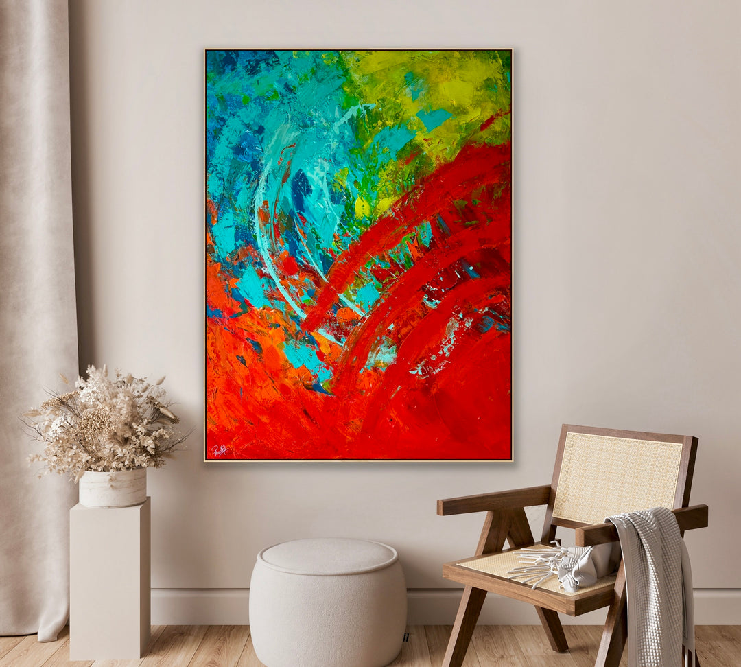 Abstract painting, Modern Art, Wall art, Canvas painting, Framed art, Minimalist art Vivid Dreams - 48x36 - Preethi Arts 