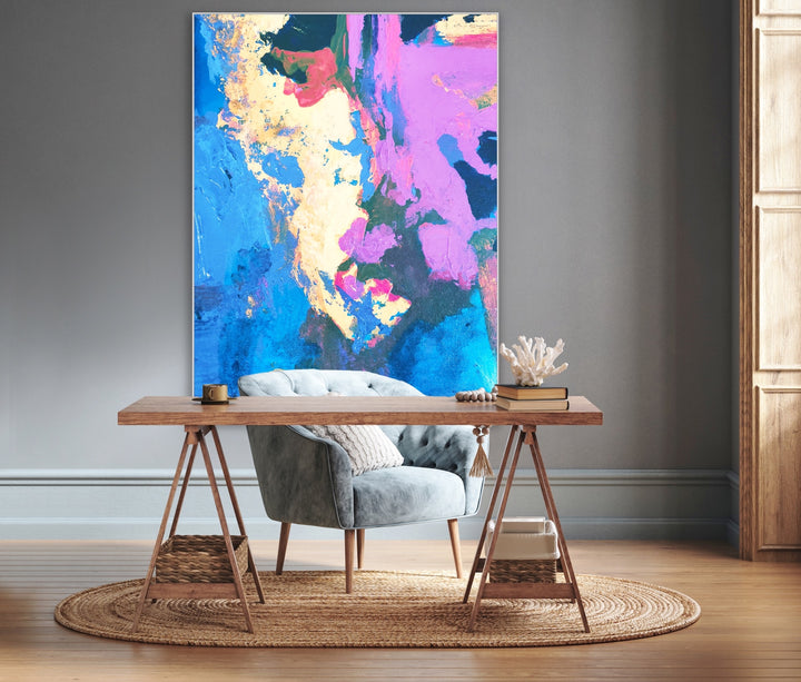 Underwater  - Abstract Painting, Minimalist Art, Framed art Wall Art, Modern art