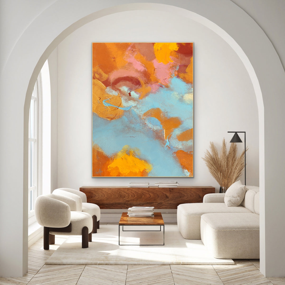 Hot and cold  - Abstract Painting, Minimalist Art, Framed art Wall Art, Modern art