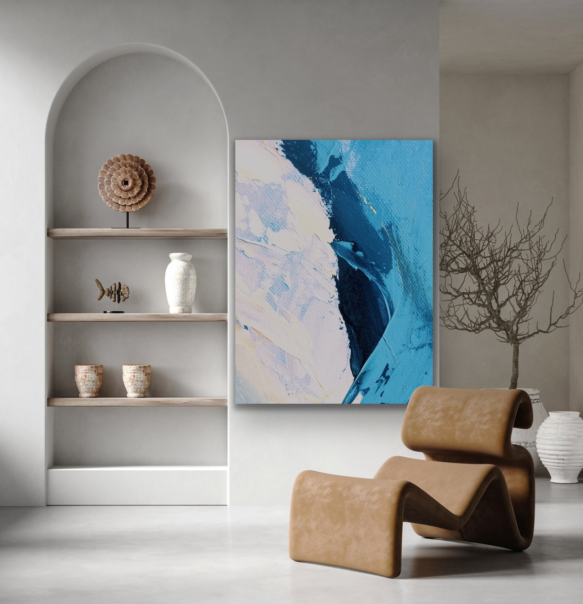 Shore time  - Abstract Painting, Minimalist Art, Framed art Wall Art, Modern art