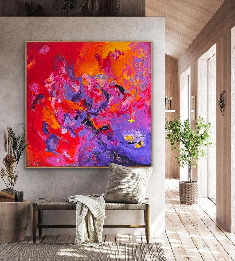 Carnival - 48x48 - Abstract painting, Modern Art, Wall art, Canvas painting, Framed art, Minimalist art