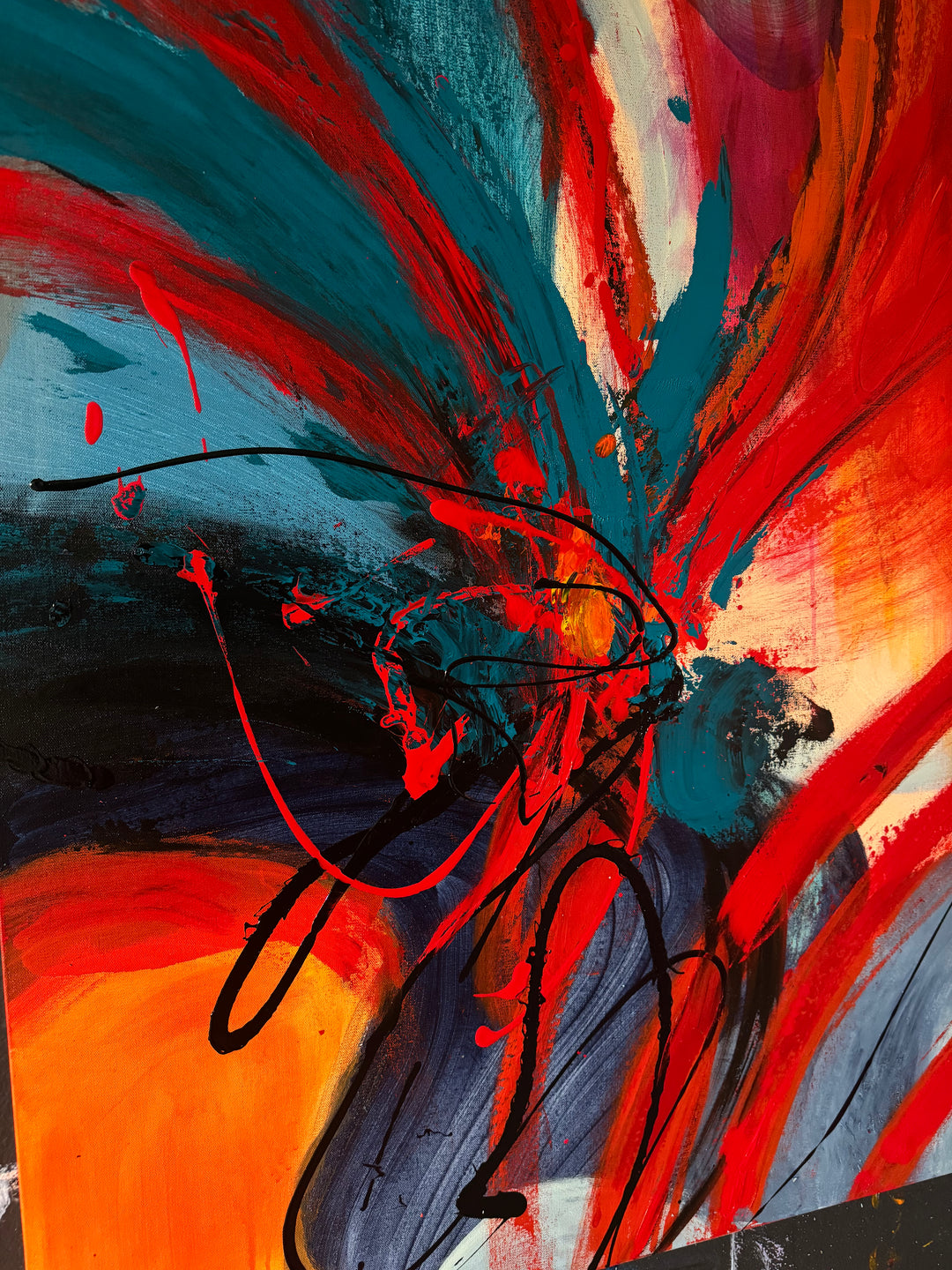 Abstract painting, Modern Art, Wall art, Canvas painting, Framed art, Minimalist art Vivid Dreams - 48x36 - Preethi Arts