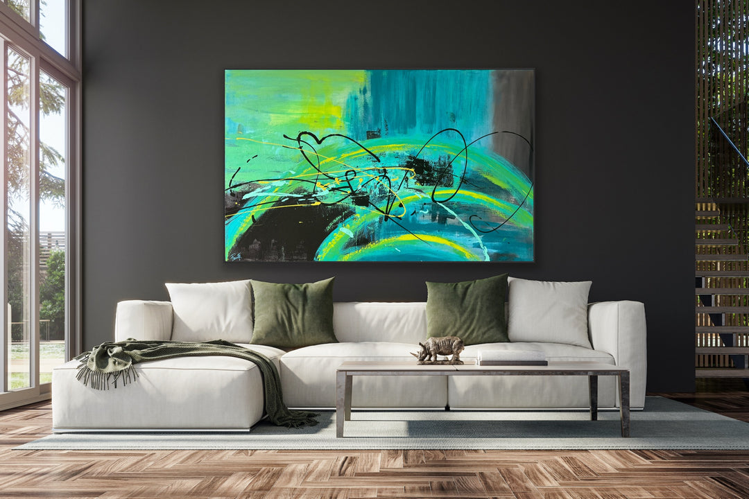 Abstract painting, Modern Art, Wall art, Canvas painting, Framed art, Minimalist art Vivid Dreams - 48x36 - Preethi Arts
