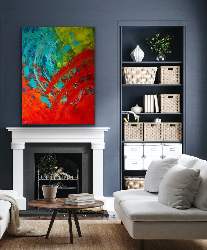 Abstract painting, Modern Art, Wall art, Canvas painting, Framed art, Minimalist art Vivid Dreams - 48x36 - Preethi Arts