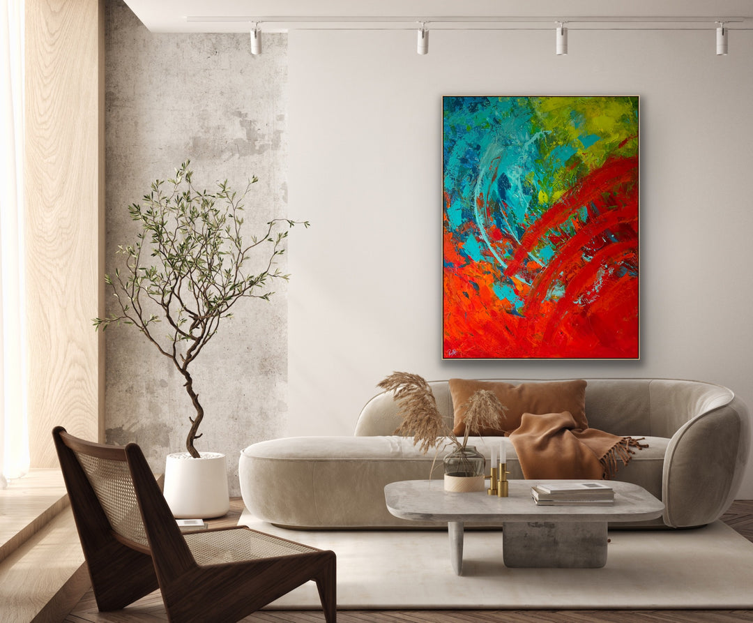 Abstract painting, Modern Art, Wall art, Canvas painting, Framed art, Minimalist art Vivid Dreams - 48x36 - Preethi Arts