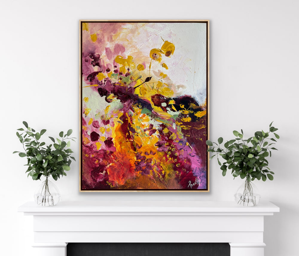 Together again - 24x18 - Abstract painting, Modern Art, Wall art, Canvas painting, Framed art, Minimalist art