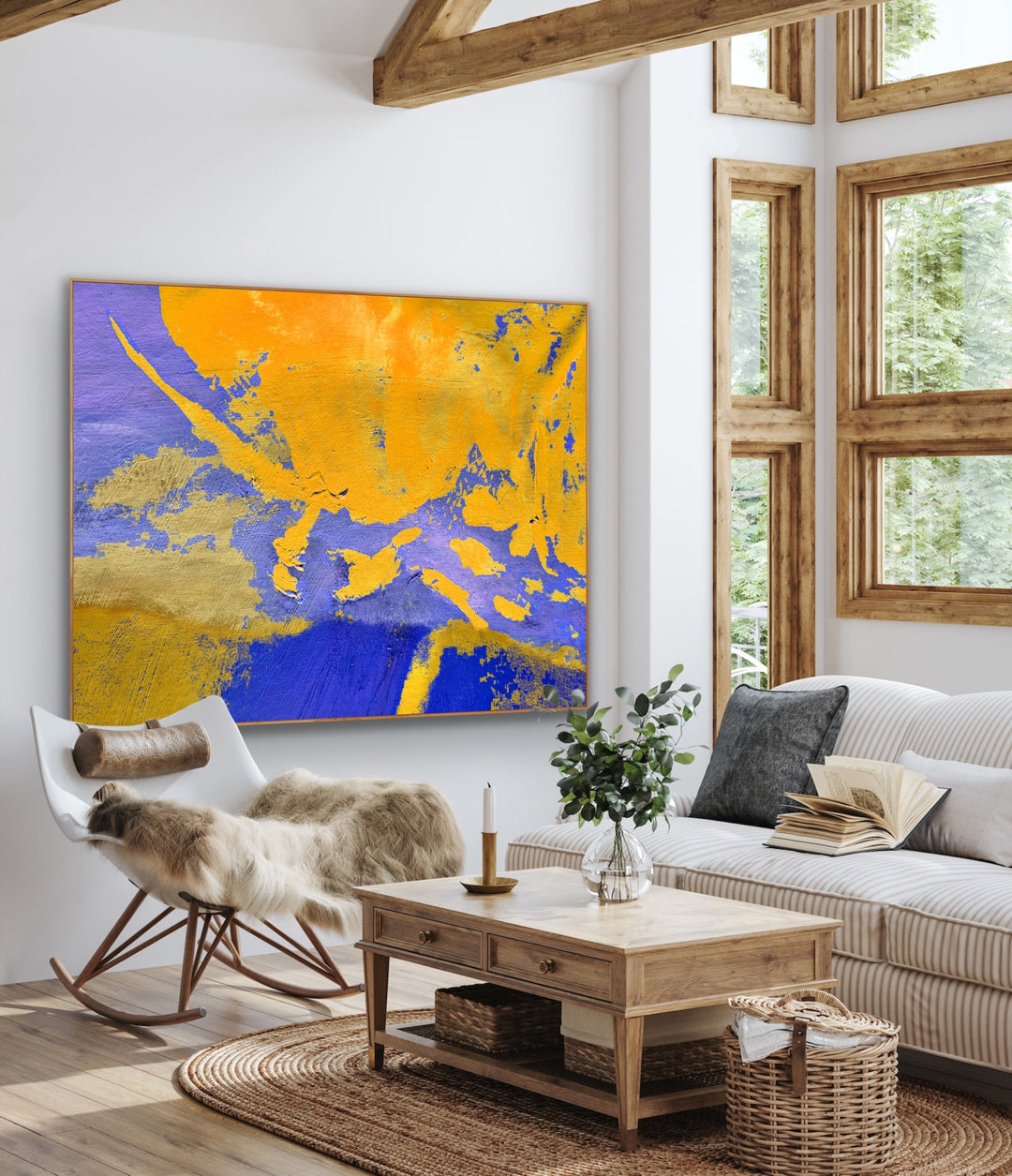 Wild river - Custom Art - Abstract Painting, Minimalist Art, Framed art Wall Art, Modern art