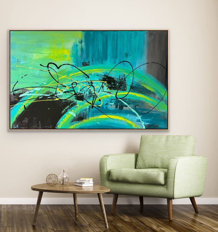 Abstract painting, Modern Art, Wall art, Canvas painting, Framed art, Minimalist art Vivid Dreams - 48x36 - Preethi Arts