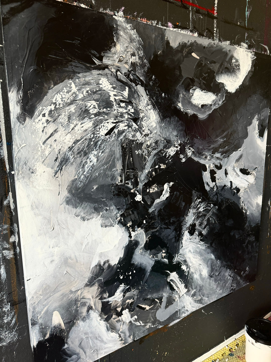Roaring - 48x48 - Minimal, Custom Handmade Art, Abstract painting, Modern Art, Wall art, Canvas painting, Framed art, Minimalist art