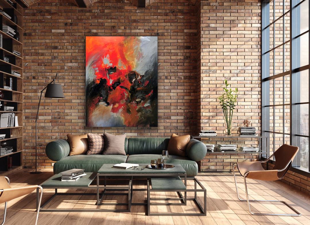 layered, textured brushstrokes to create depth and movement, evoking a sense of energy