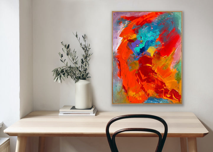 Always Happy- 24x18 - Abstract painting, Modern Art, Wall art, Canvas painting, Framed art, Minimalist art