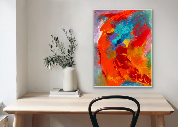 Always Happy- 24x18 - Abstract painting, Modern Art, Wall art, Canvas painting, Framed art, Minimalist art