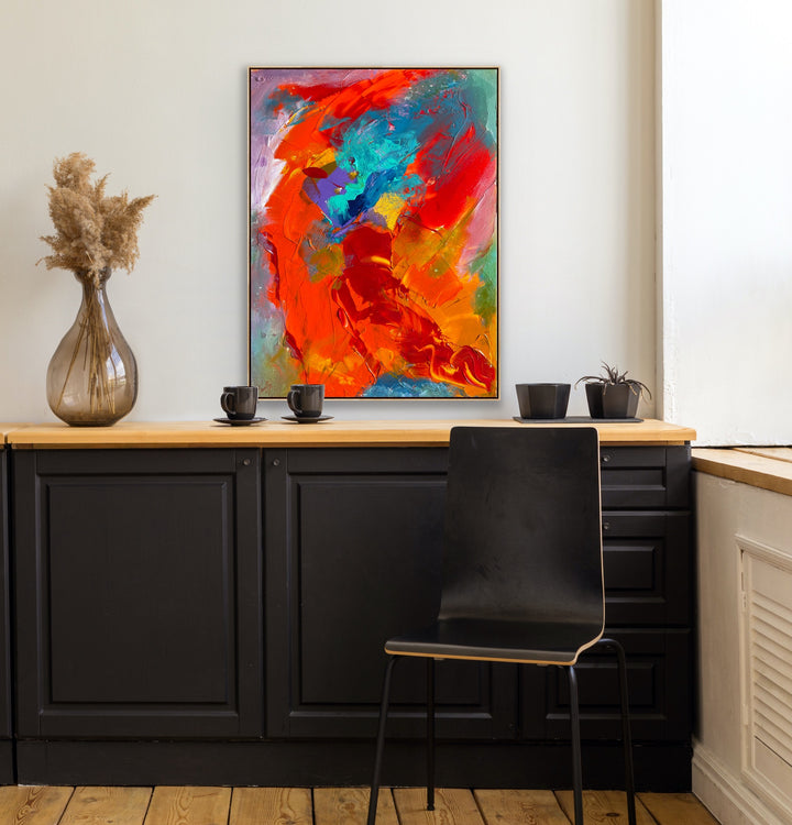Always Happy- 24x18 - Abstract painting, Modern Art, Wall art, Canvas painting, Framed art, Minimalist art