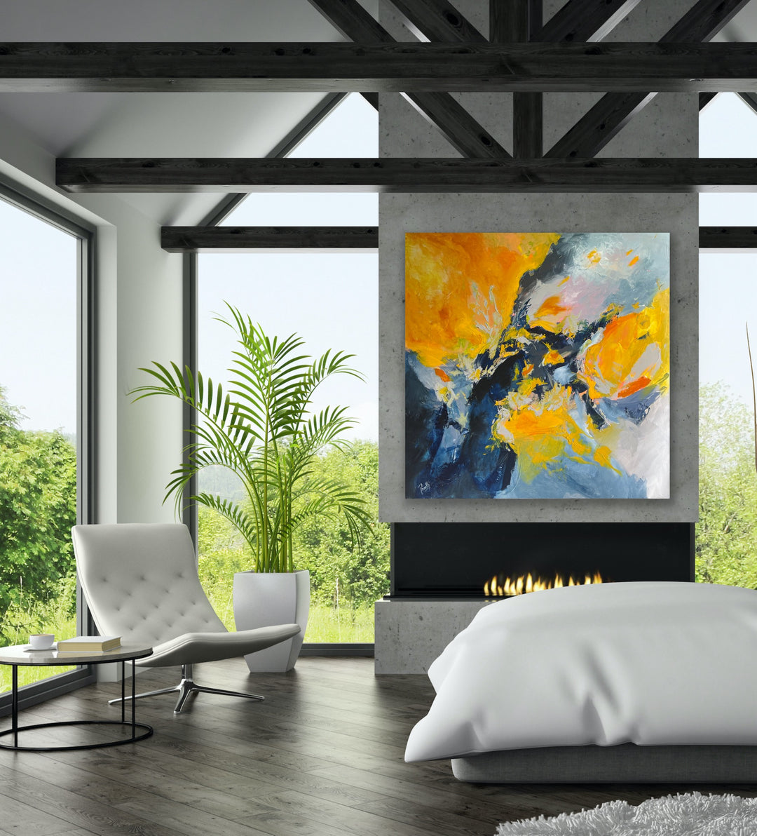 Warmth - 48x48 - Abstract painting, Modern Art, Wall art, Canvas painting, Framed art, Minimalist art
