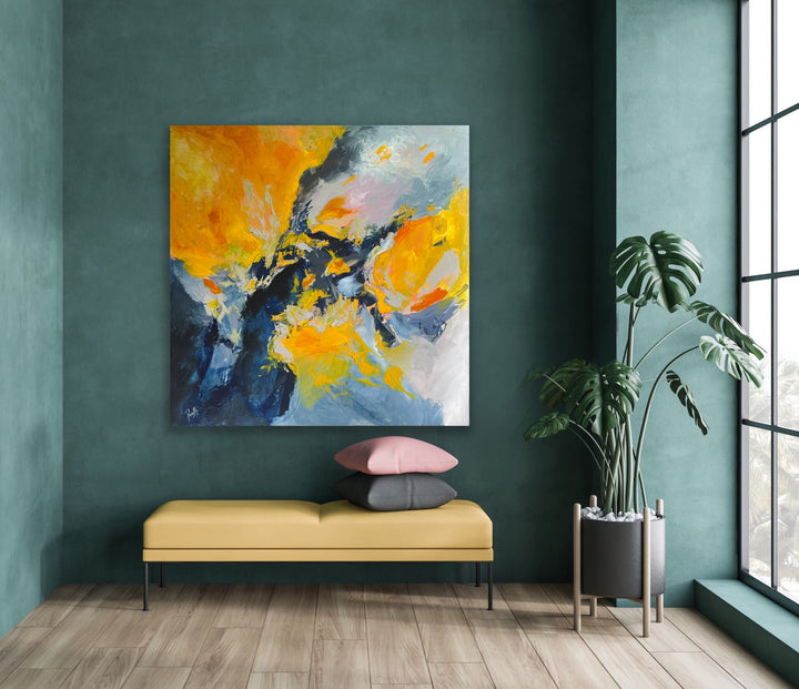 Warmth - 48x48 - Abstract painting, Modern Art, Wall art, Canvas painting, Framed art, Minimalist art