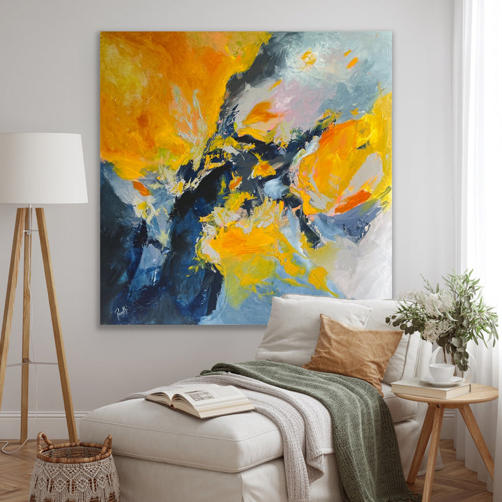 Warmth - 48x48 - Abstract painting, Modern Art, Wall art, Canvas painting, Framed art, Minimalist art