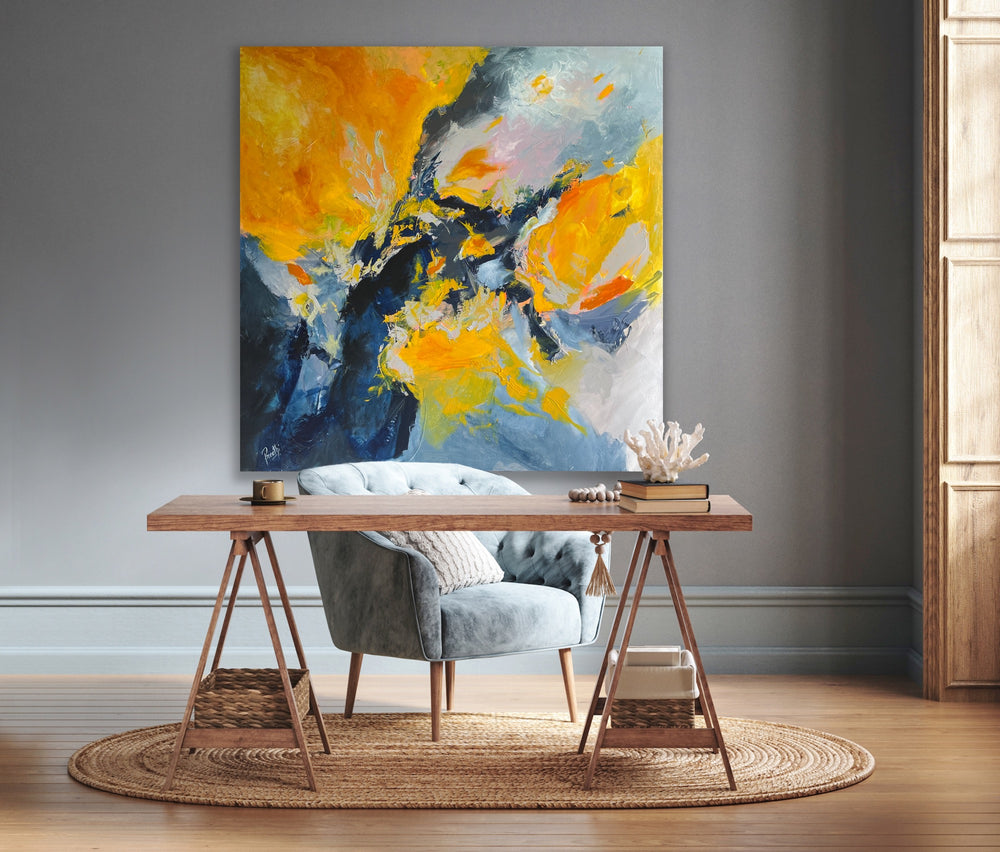 Warmth - 48x48 - Abstract painting, Modern Art, Wall art, Canvas painting, Framed art, Minimalist art