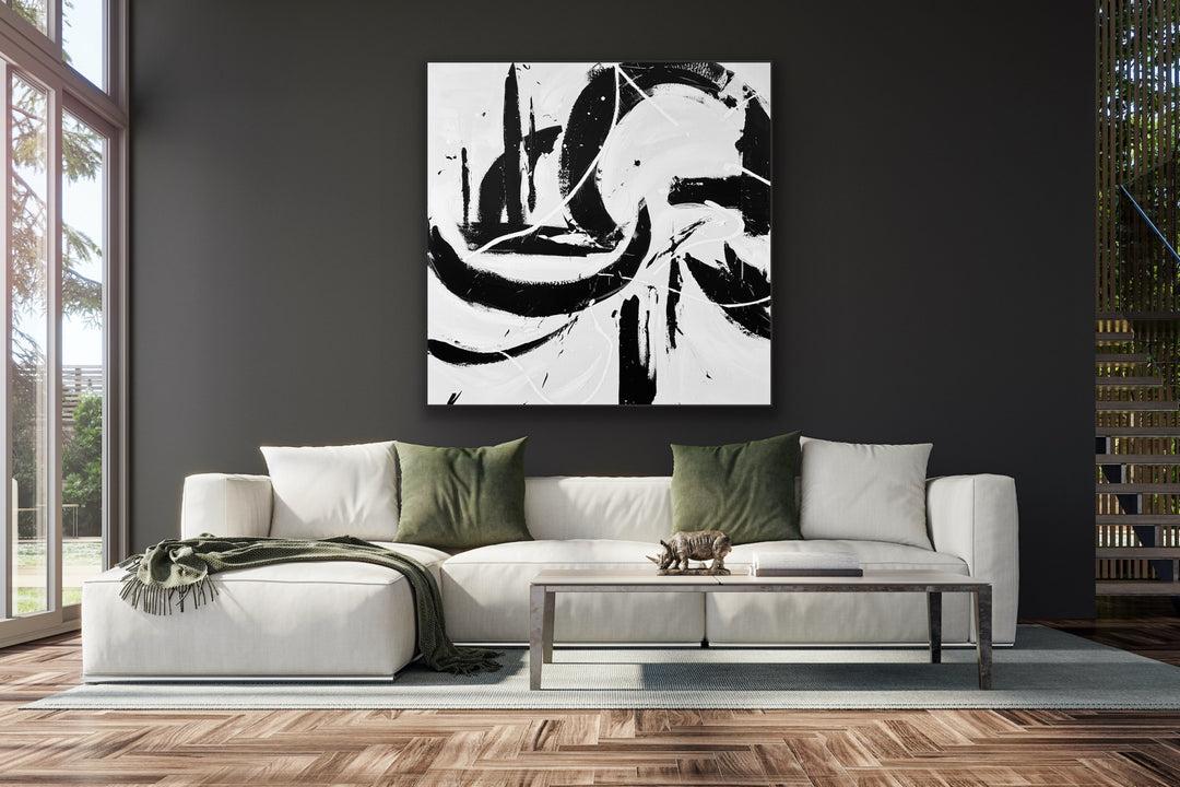 Impossible 2- 48x48 - Minimal, Custom Handmade Art, Abstract painting, Modern Art, Wall art, Canvas painting, Framed art, Minimalist art