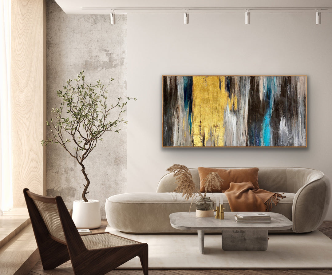 Golden Cascade - 72x36 - Preethi Arts