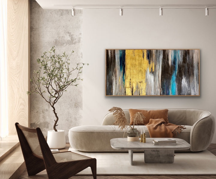 Golden Cascade - 72x36 - Preethi Arts