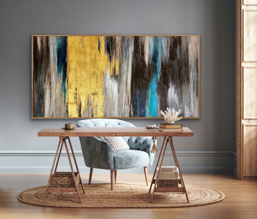 Golden Cascade - 72x36 - Preethi Arts