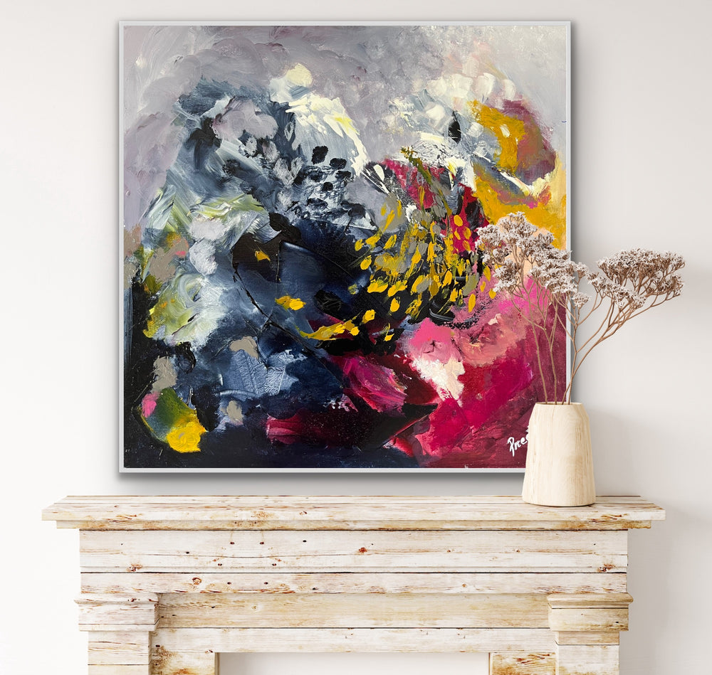 Evening Shadows - 24x24 - Abstract painting, Modern Art, Wall art, Canvas painting, Framed art, Minimalist art