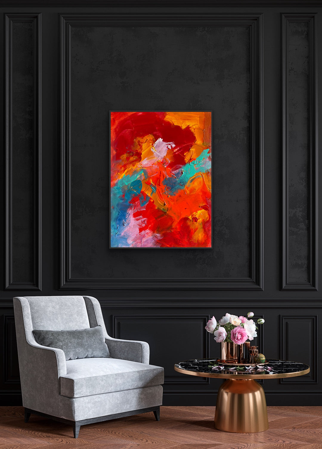 Secret Crush- 24x18 - Abstract painting, Modern Art, Wall art, Canvas painting, Framed art, Minimalist art