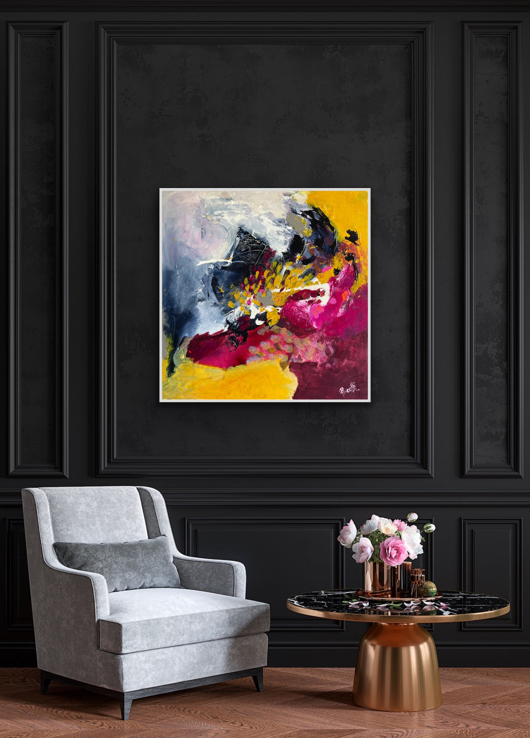 Autumn Hues - 24x24 - Abstract painting, Modern Art, Wall art, Canvas painting, Framed art, Minimalist art