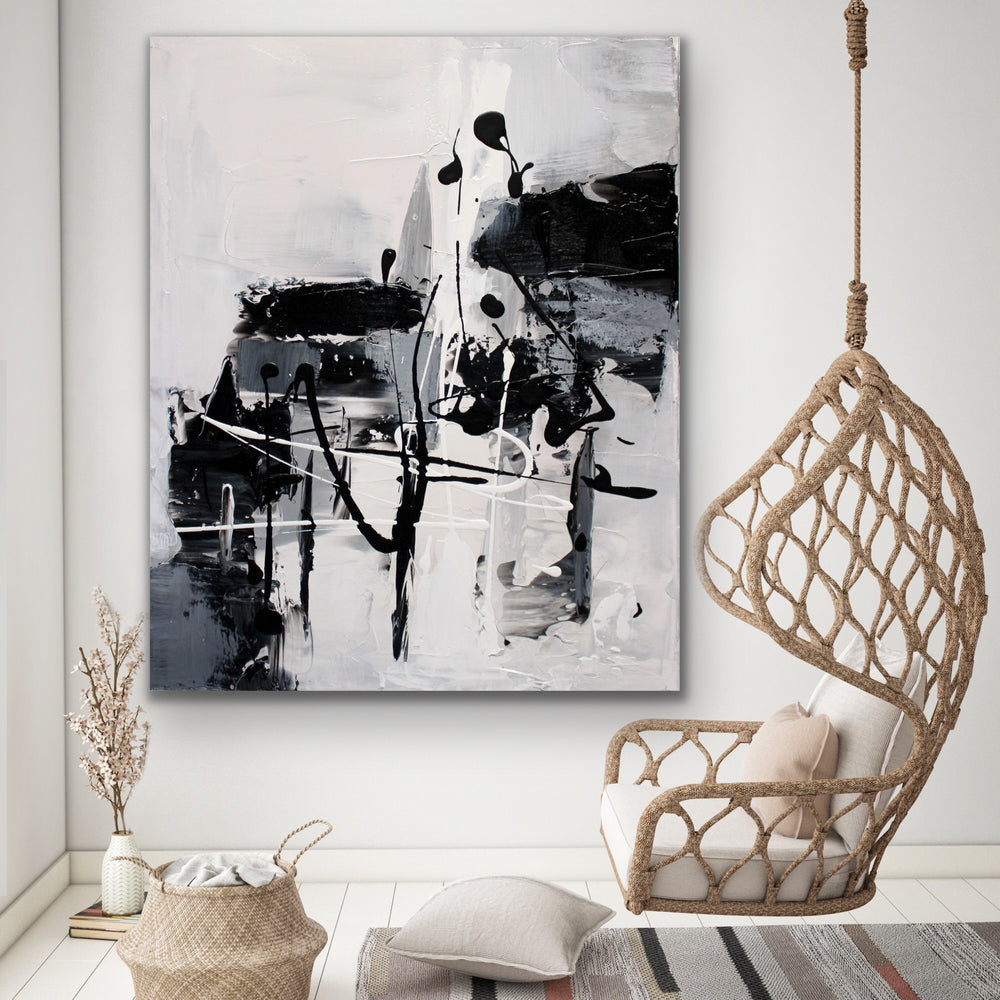 Crazy 1  - Abstract painting, Minimalist Art, Framed painting, Wall Art, Wall Decor, Large painting, Local Artist