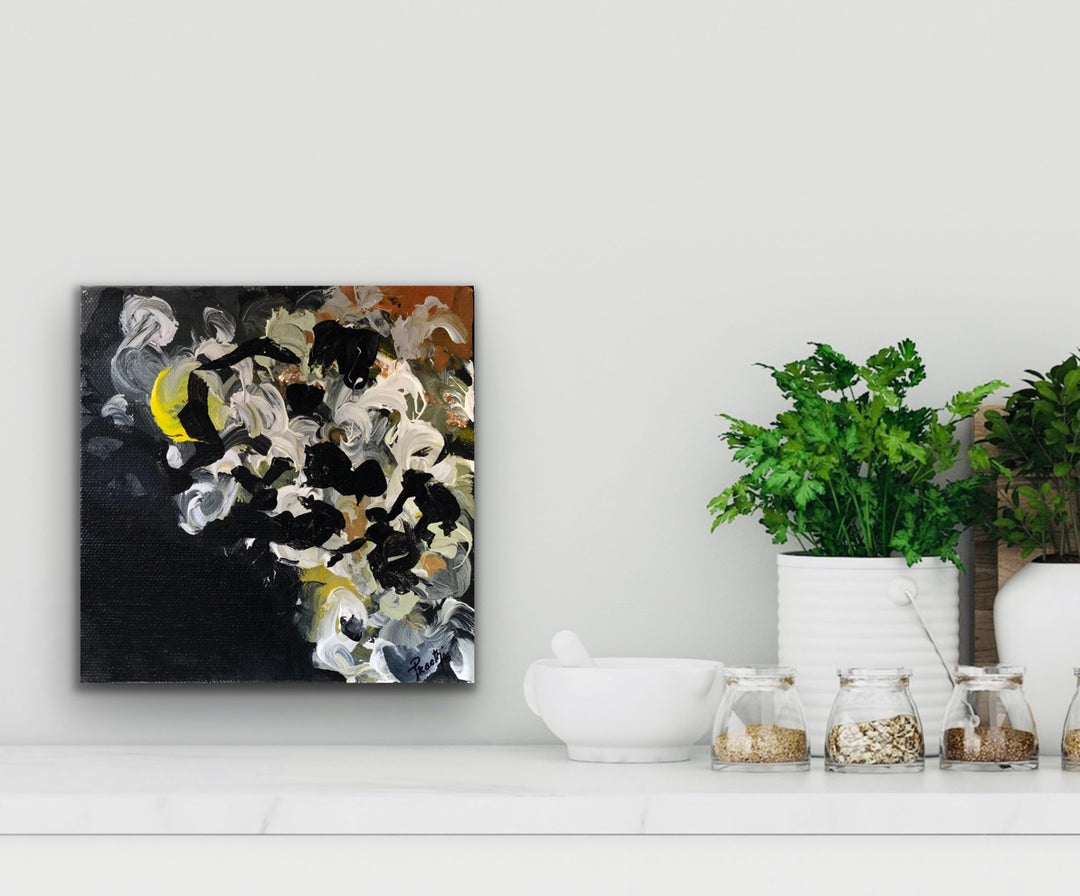 Together 1 - 6x6 - Abstract painting, Modern Art, Wall art, Canvas painting, Framed art, Minimalist art