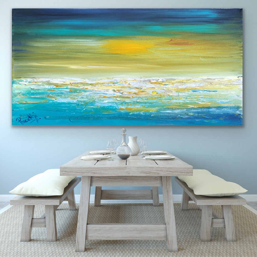 Beautiful day  - Original Contemporary Modern Abstract Paintings by Preethi Arts