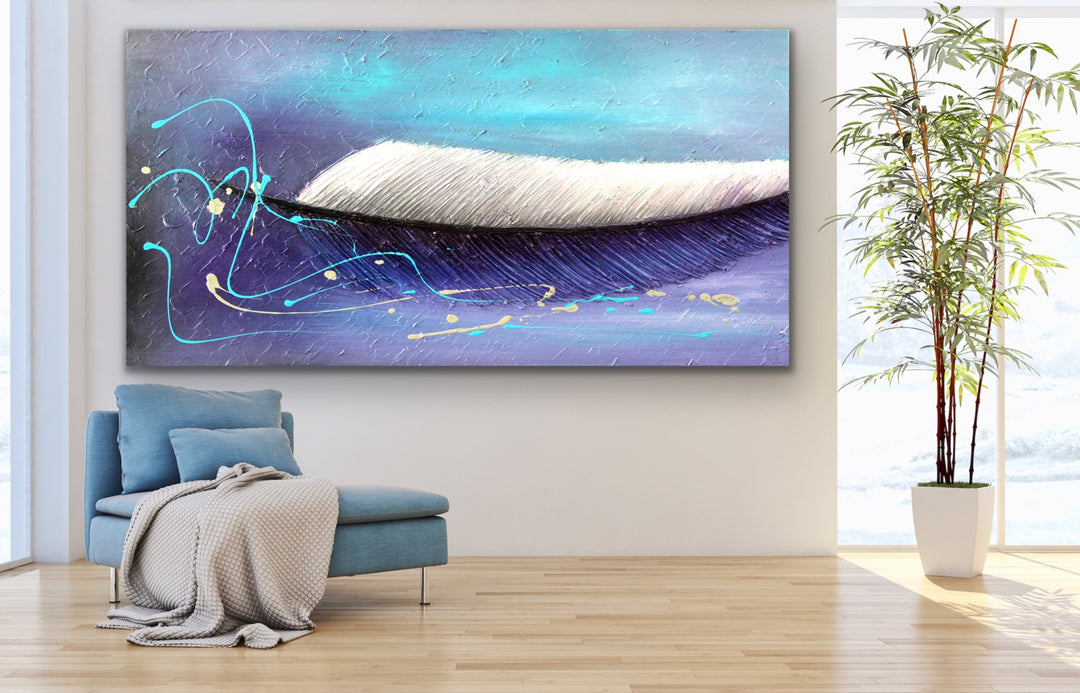 Flyaway - Custom Art - Original Contemporary Modern Abstract Paintings by Preethi Arts