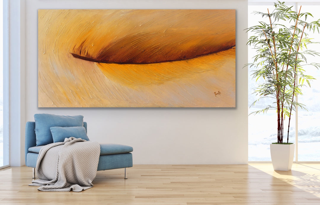 Lucky Yellow - Custom Art - Original Contemporary Modern Abstract Paintings by Preethi Arts