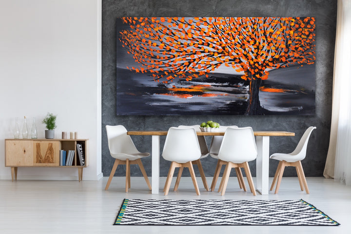 spring time landscape tree textured art - Custom Art - Original Contemporary Modern Abstract Paintings by Preethi Arts