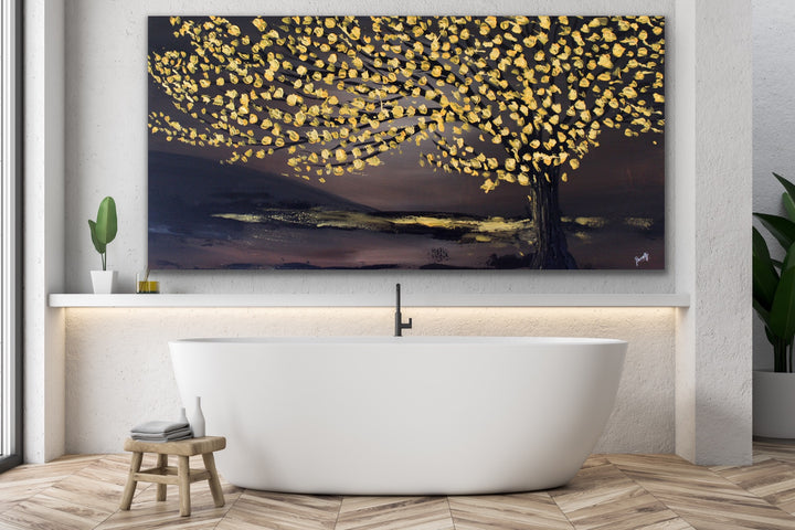 faith tree painting abstract landscape - Custom Art - Original Contemporary Modern Abstract Paintings by Preethi Arts