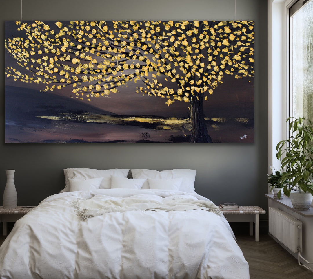 faith tree painting abstract landscape - Custom Art - Original Contemporary Modern Abstract Paintings by Preethi Arts
