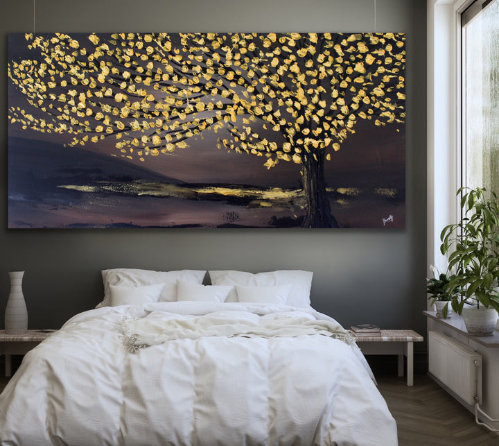 faith tree painting abstract landscape - Custom Art - Original Contemporary Modern Abstract Paintings by Preethi Arts