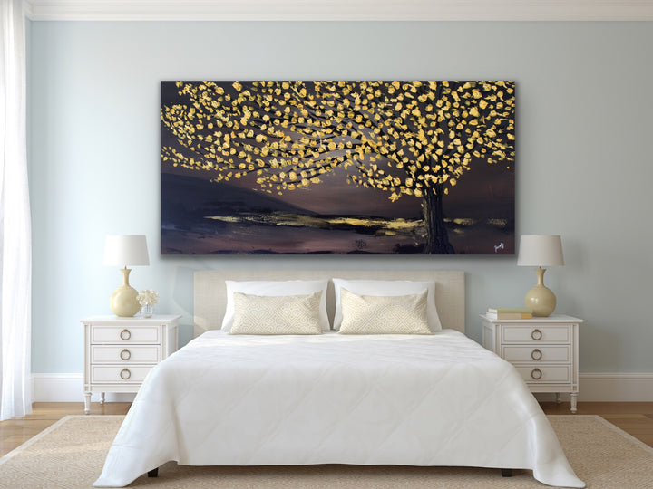 faith tree painting abstract landscape - Custom Art - Original Contemporary Modern Abstract Paintings by Preethi Arts