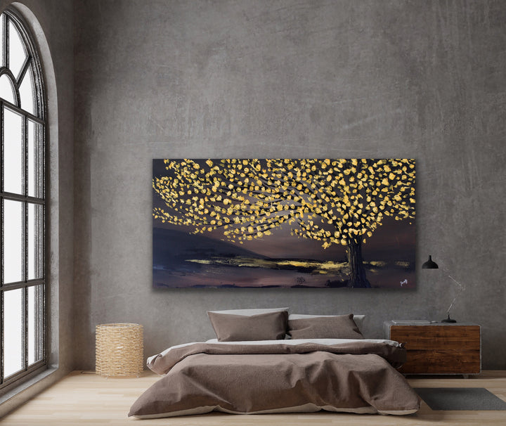 faith tree painting abstract landscape - Custom Art - Original Contemporary Modern Abstract Paintings by Preethi Arts