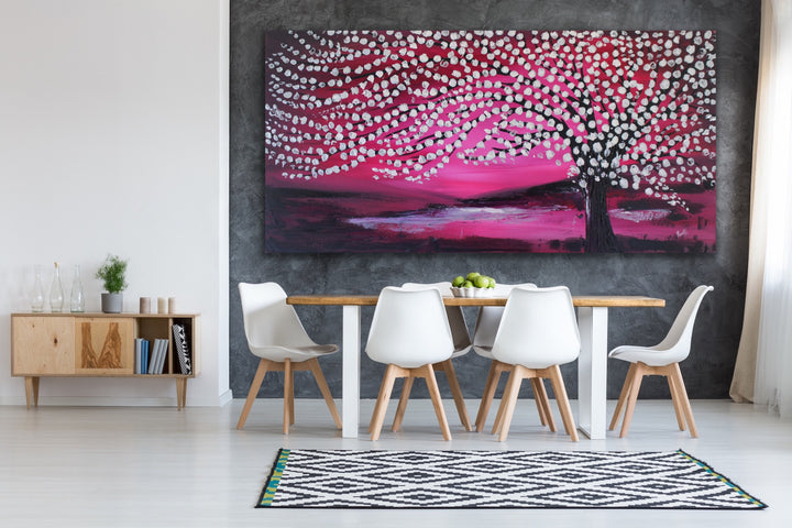 tree painting Custom Art - Original landscape Modern Abstract Paintings by Preethi Arts