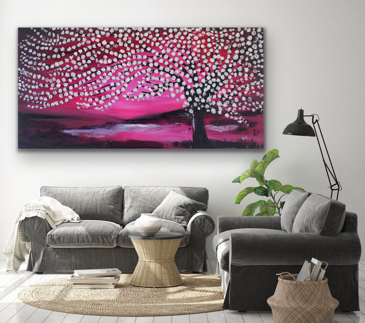tree painting Custom Art - Original landscape Modern Abstract Paintings by Preethi Arts