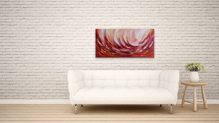 Wild cherry - 24x48 - Original Contemporary Modern Abstract Paintings by Preethi Arts