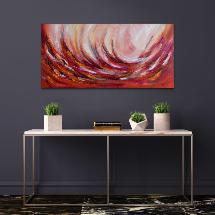 Wild cherry - 24x48 - Original Contemporary Modern Abstract Paintings by Preethi Arts