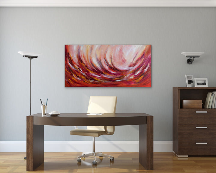 Wild cherry - 24x48 - Original Contemporary Modern Abstract Paintings by Preethi Arts