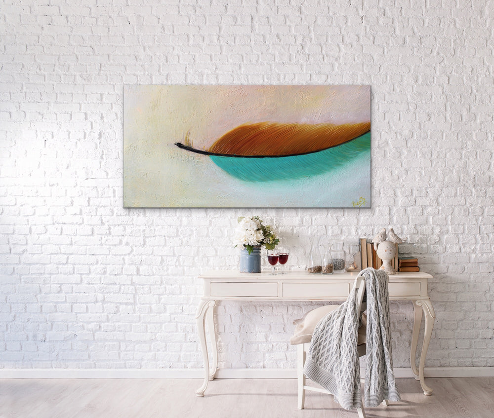 Floating - 24x48 - Abstract painting, Modern Art, Wall art, Canvas painting, Framed art, Minimalist art