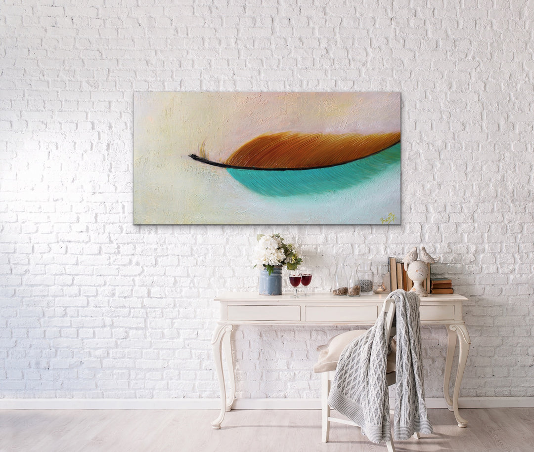 Floating - 24x48 - Abstract painting, Modern Art, Wall art, Canvas painting, Framed art, Minimalist art